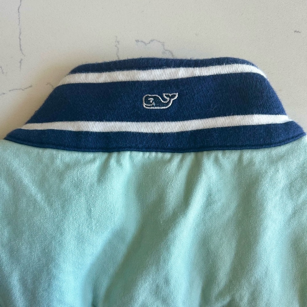 Vineyard Vines Navy and White Striped Quarter-Zip - Picture 6 of 6